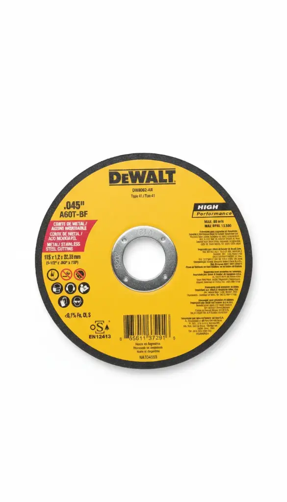 DISCO 4 1/2 CORTE METAL ACERO INOX  DEWALT DW8062-AR