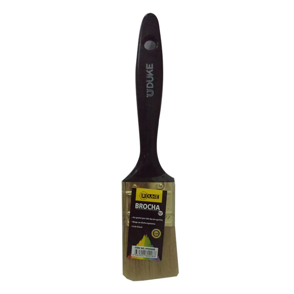 BROCHA MANGO NEGRO 1 1/2" CERDA NATURAL UDUKE (HT60008)
