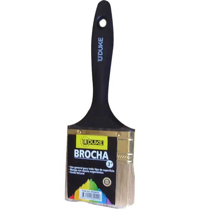 BROCHA MANGO NEGRO 3" CERDA NATURAL UDUKE (HT60010)