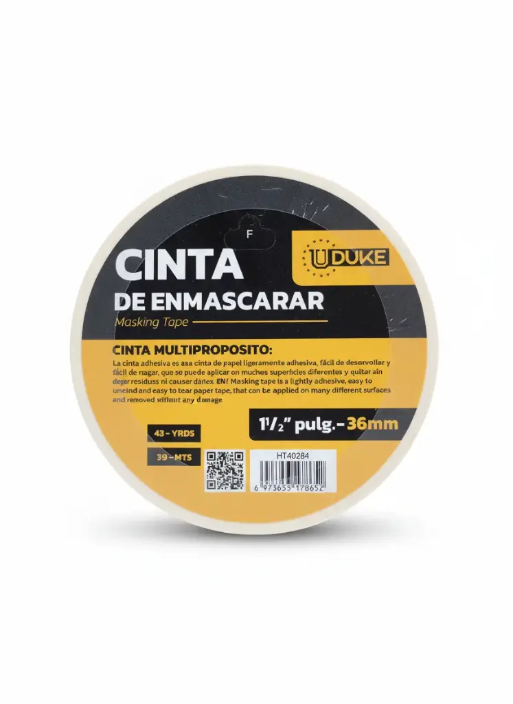 CINTA ENMASCARAR DOMESTICA 1 1/2" X 43 YRDS 39M UDUKE (HT40284)