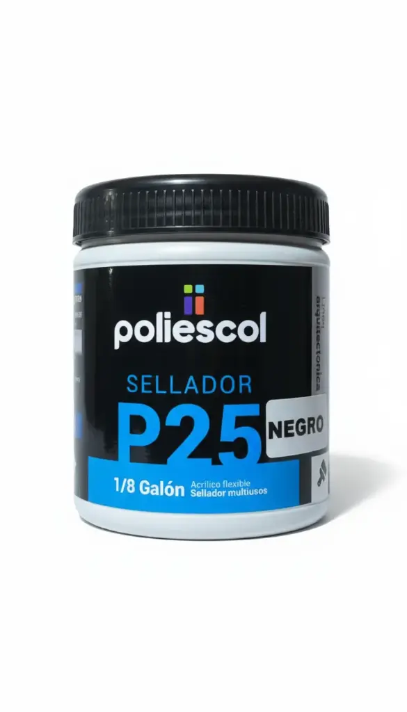SELLADOR ACRILICO P25 NEGRO POLIESCOL 1/8 GALON