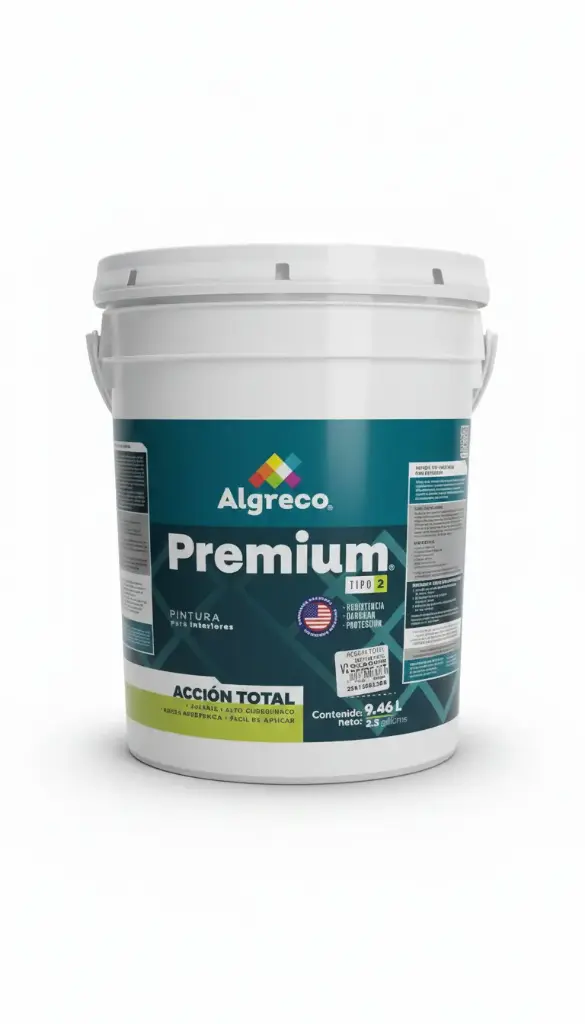 VINILO PREMIUM INTERIOR ACCION TOTAL TIPO 2 BLANCO ALGRECO CUBETA (90400125)
