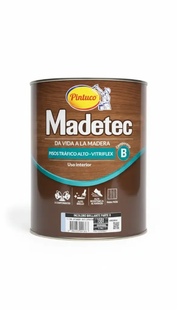 CATALIZADOR PARA MADETEC PISOS TRAFICO ALTO BRILLANTE INCOLORO COMP B 1551 PINTUCO GALON (10014337) (5890869)