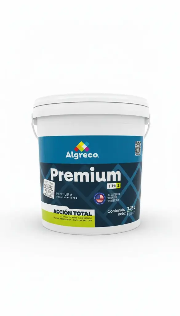 VINILO PREMIUM INTERIOR ACCION TOTAL TIPO 2 BLANCO ALGRECO GALON (90400101)