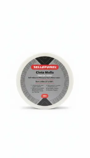 [0050001000020] CINTA MALLA FIBRA DE VIDRIO 5CMX45M SELLAPANEL